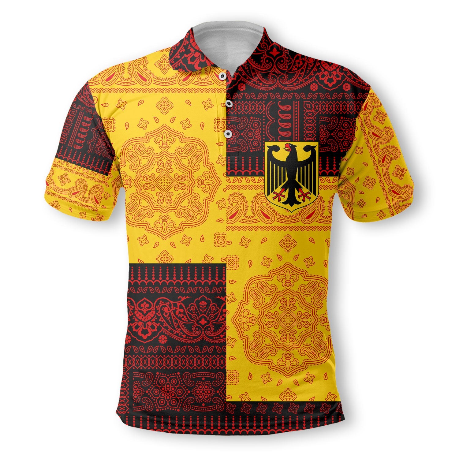 Germany Polo Shirt Flag And Paisley Basic Style 2