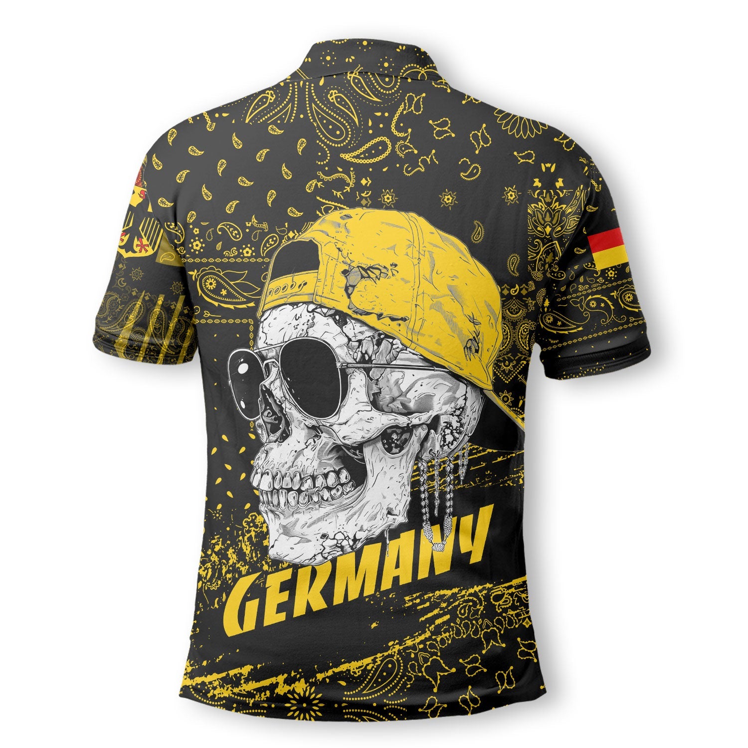 Germany Polo Shirt Paisley Flag And Skull Style 3