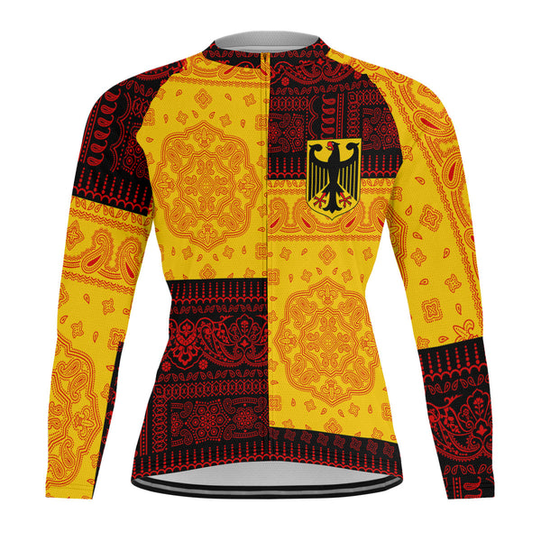 Germany Raglan Men Cycling Jersey Long Sleeve Flag And Paisley Basic Style 1