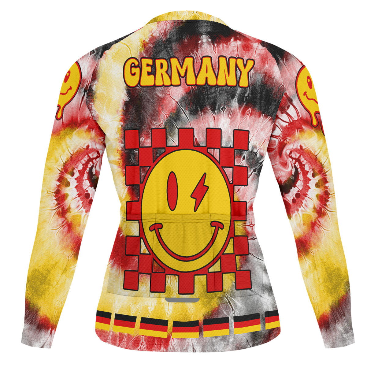 Germany Raglan Men Cycling Jersey Long Sleeve Custom Tie Dye Style 1