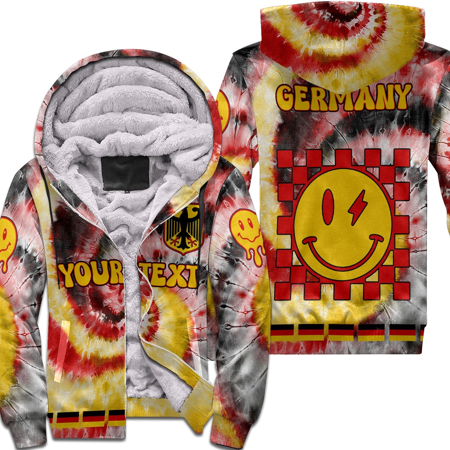 Germany Sherpa Hoodie Custom Tie Dye Style 1