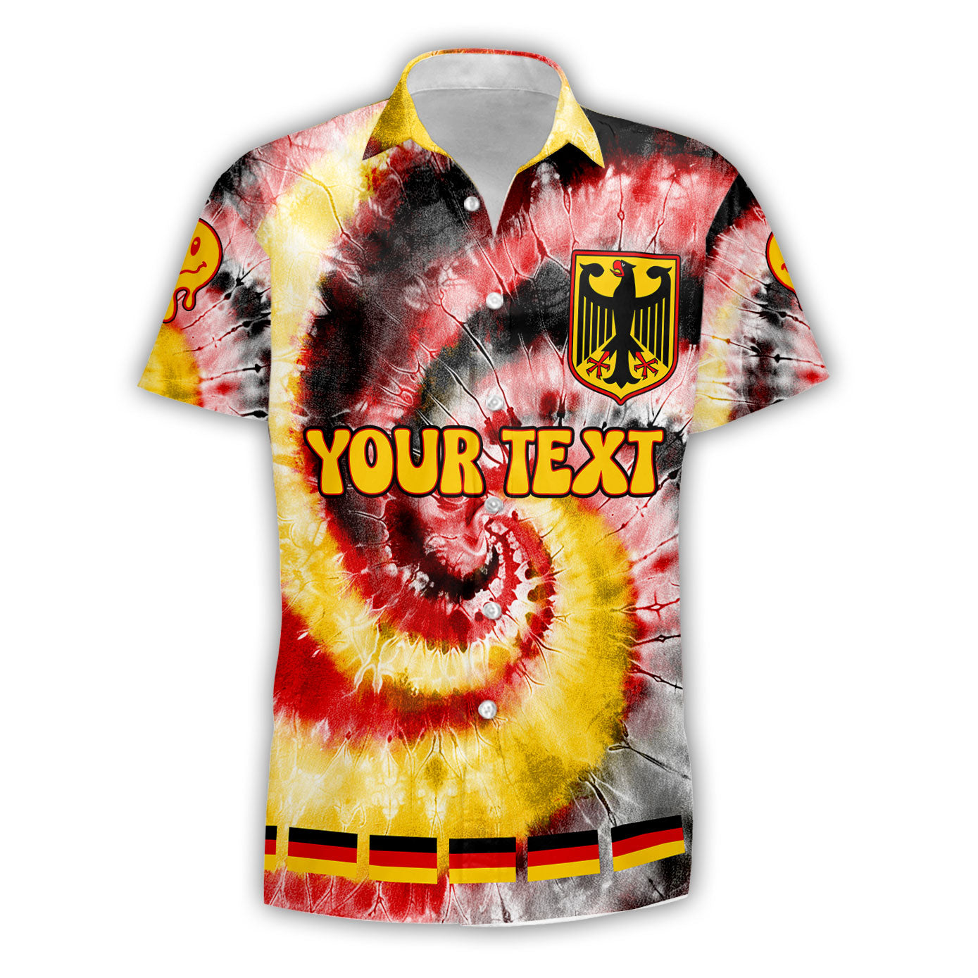 Germany Short Sleeve Shirt Custom Tie Dye Style 1