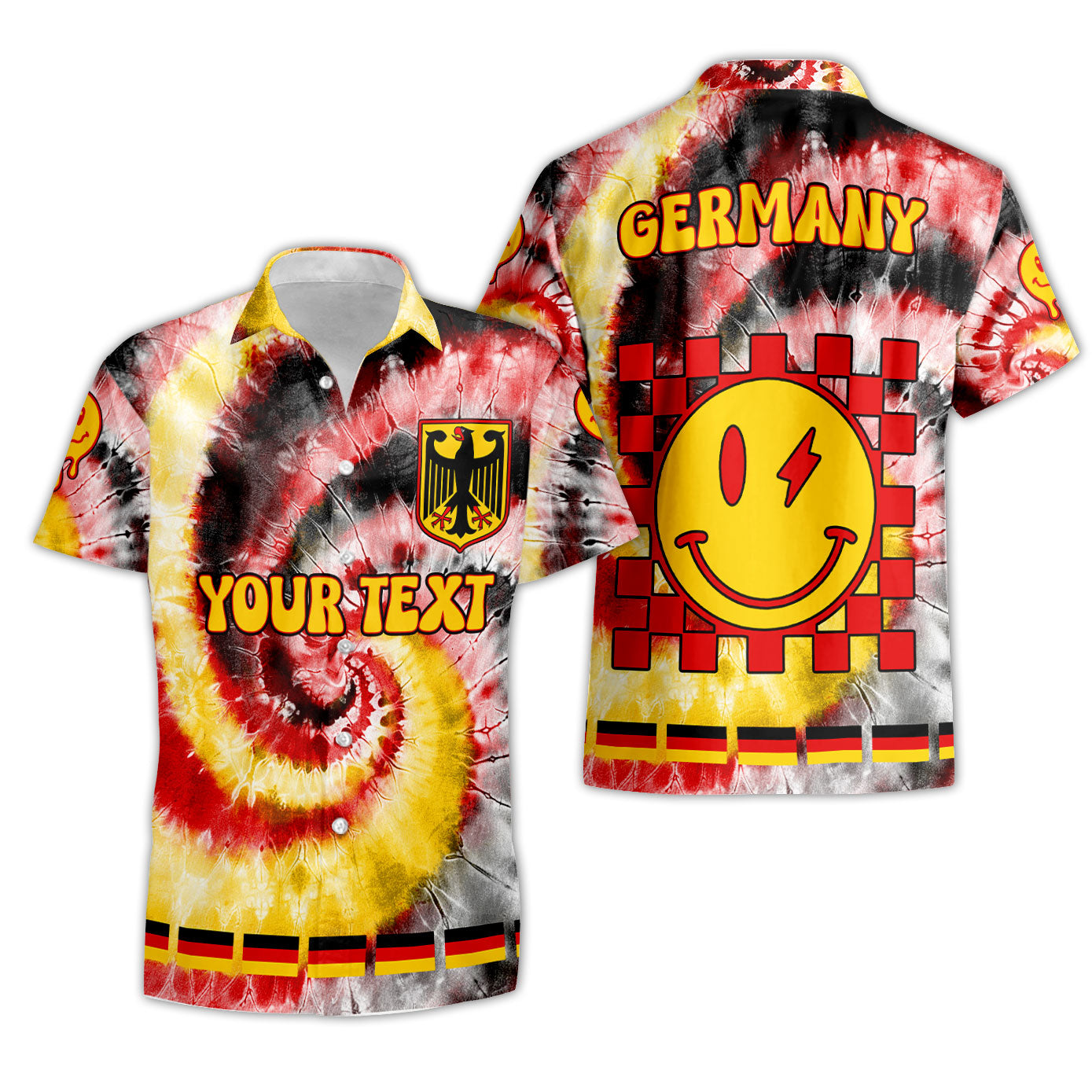 Germany Short Sleeve Shirt Custom Tie Dye Style 3