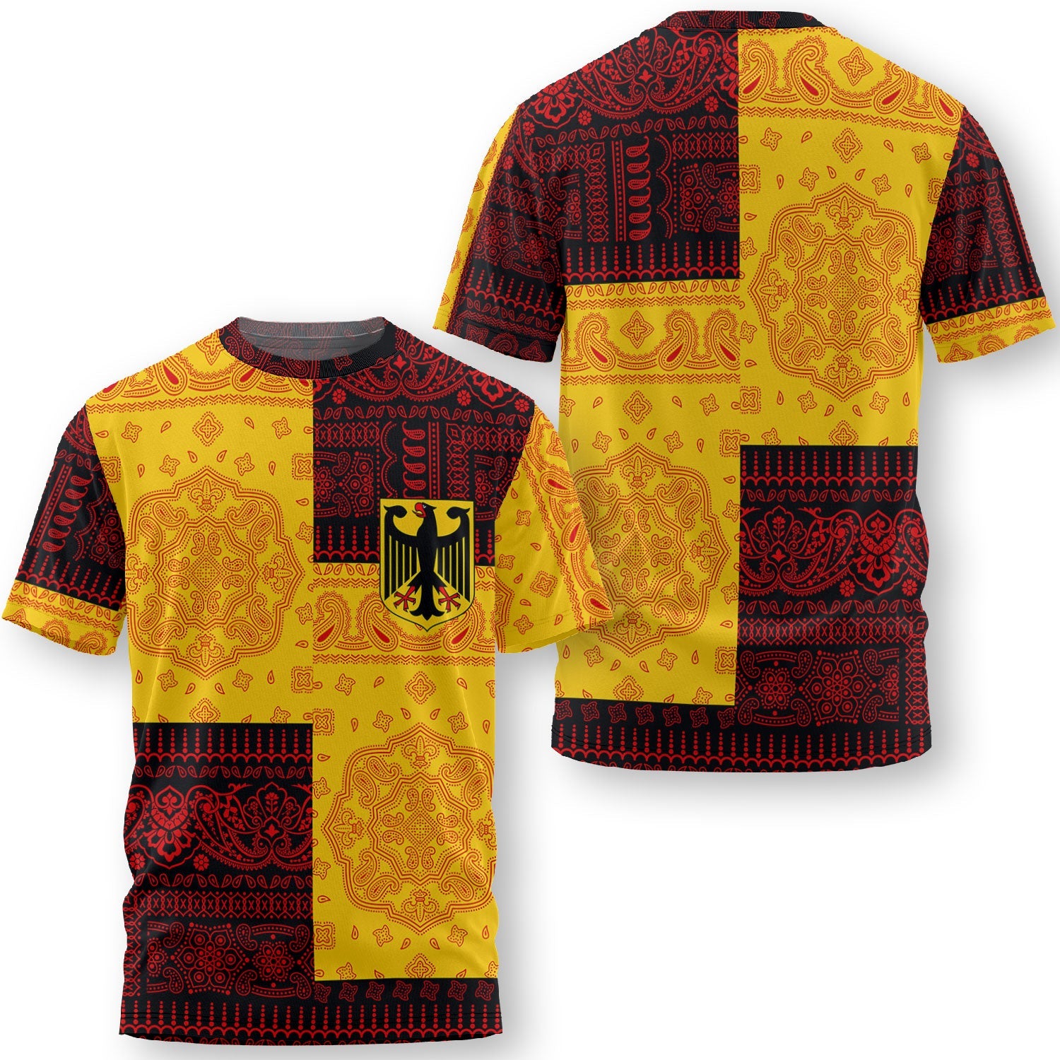 Germany T Shirt Flag And Paisley Basic Style 1