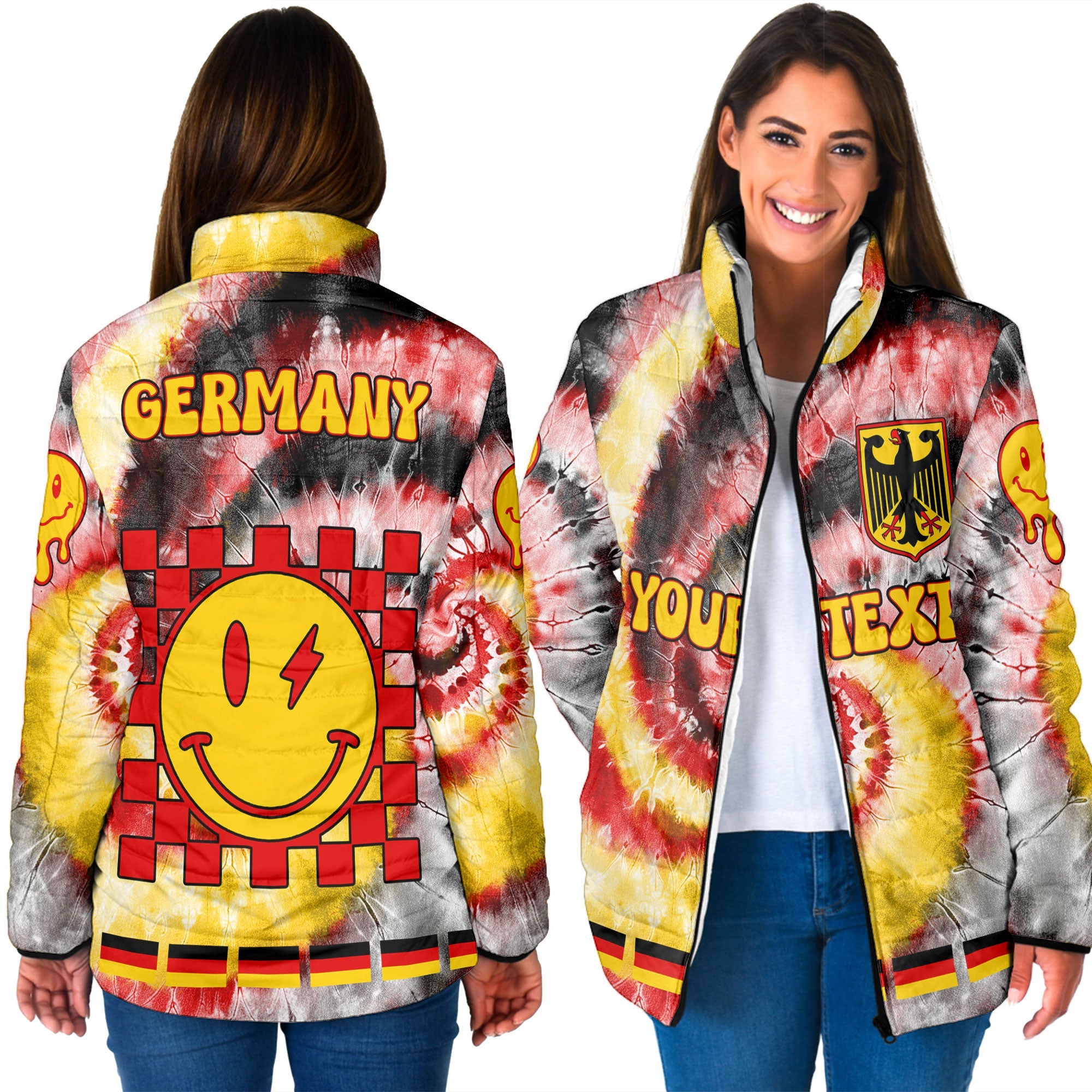 Germany Women Padded Jacket Custom Tie Dye Style 3