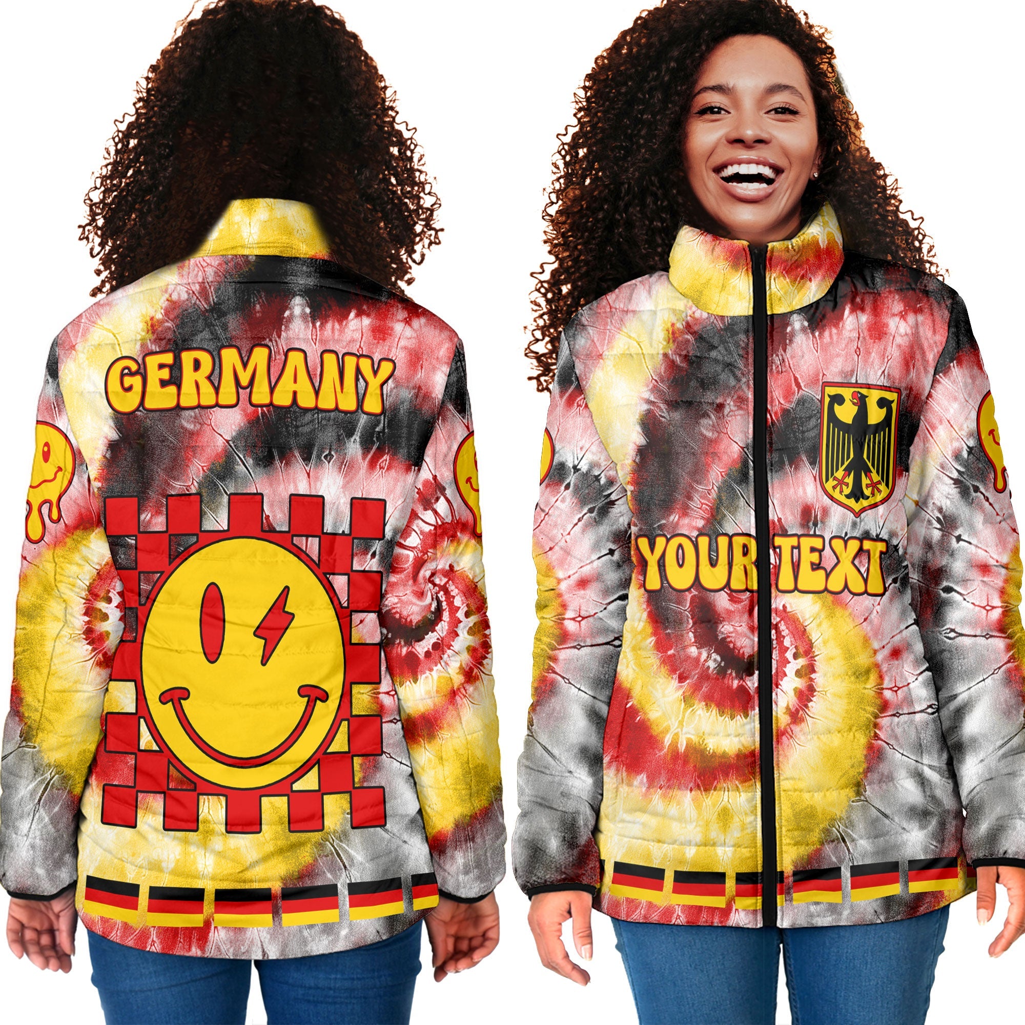 Germany Women Padded Jacket Custom Tie Dye Style 4