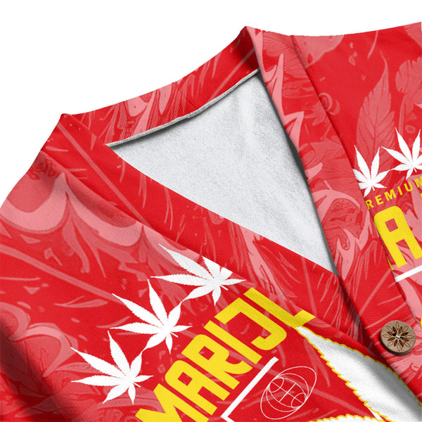 Gibraltar Fleece Cardigan Flag & Coat Of Arms Marijuanas Style