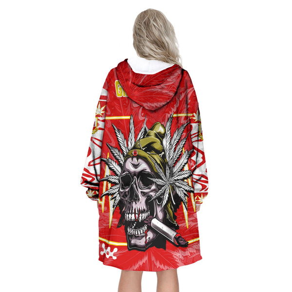 Gibraltar Snug Hoodie Flag & Coat Of Arms Marijuanas Style