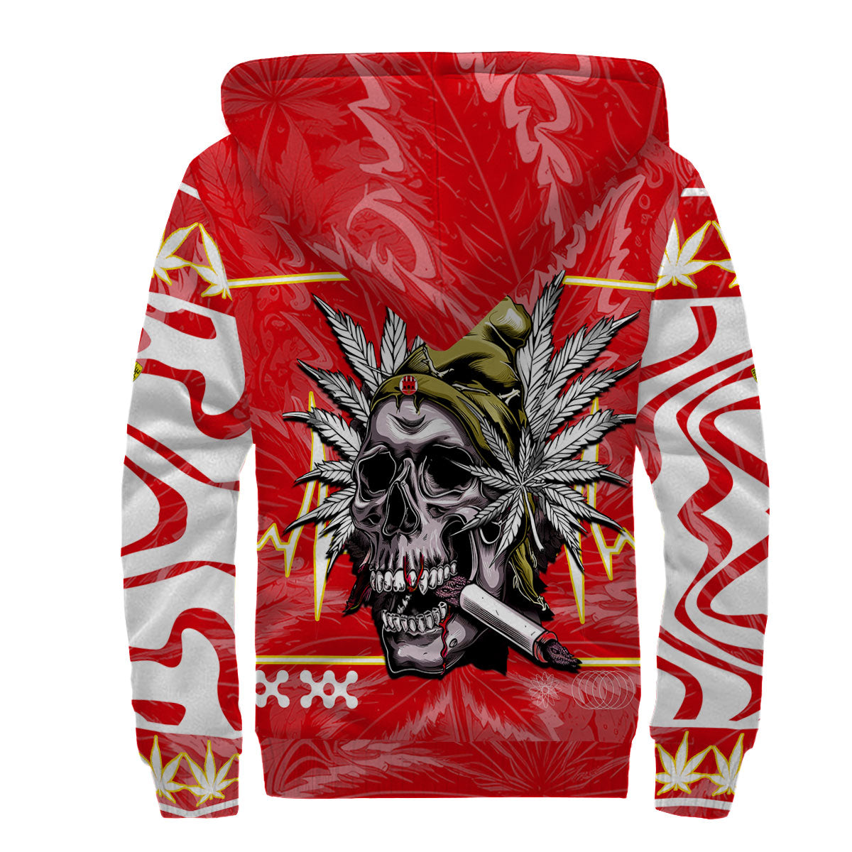 Gibraltar Sherpa Hoodie Flag & Coat Of Arms Marijuanas Style