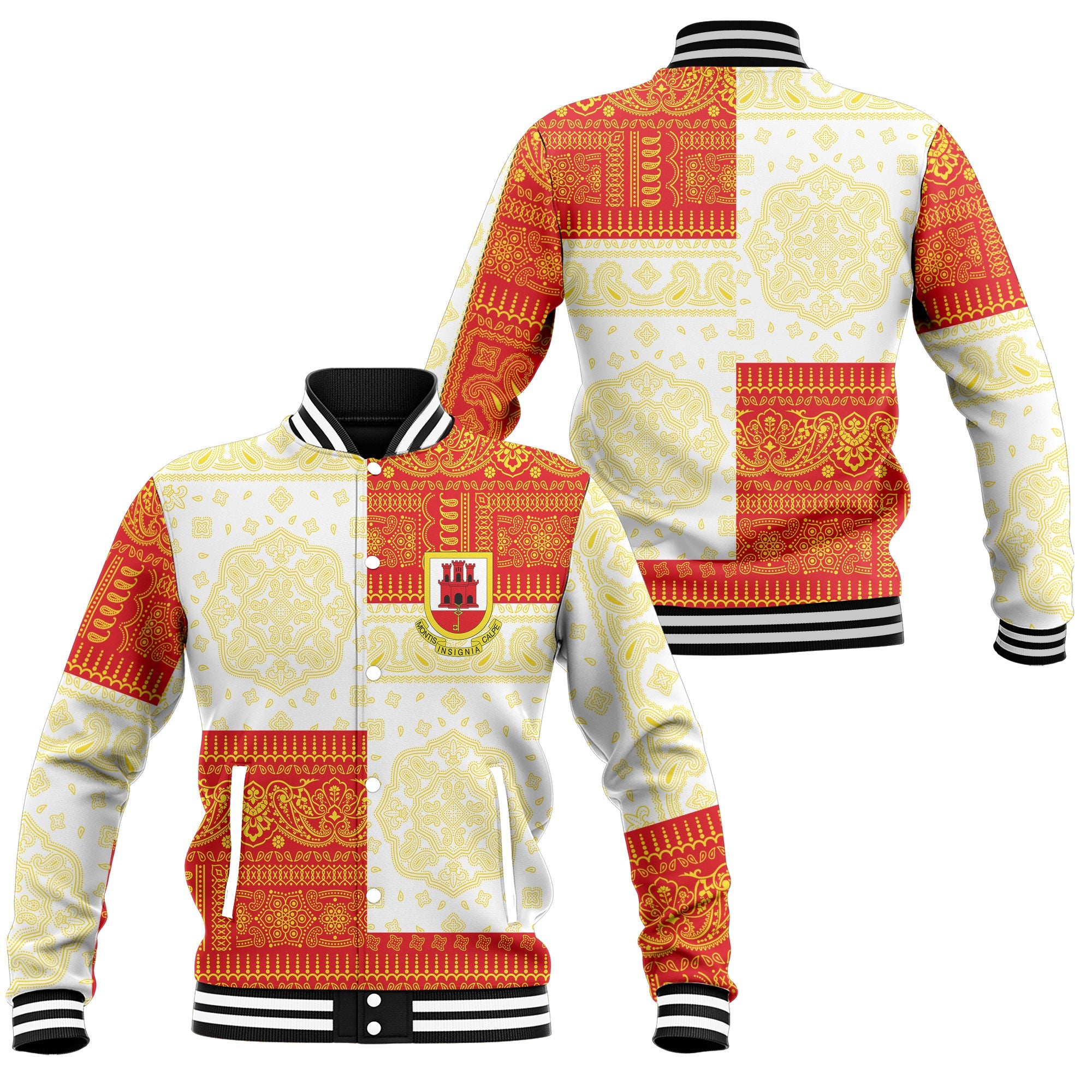 Gibraltar Baseball Jacket Flag And Paisley Basic Style 1