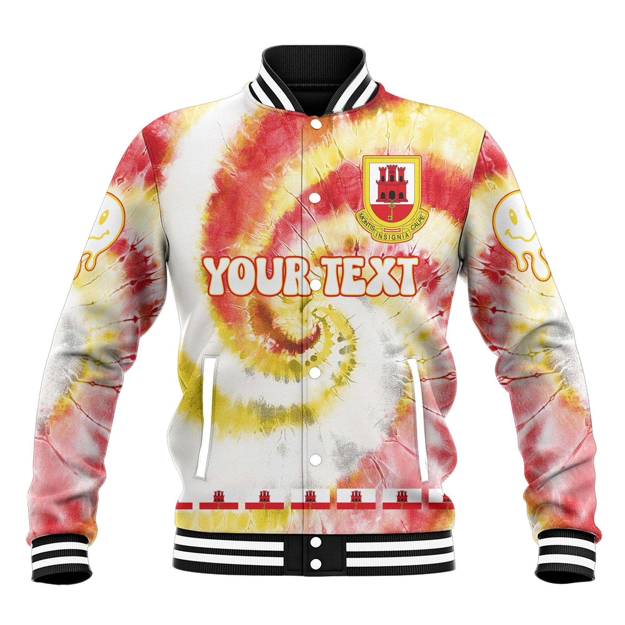 Gibraltar Baseball Jacket Custom Tie Dye Style 2