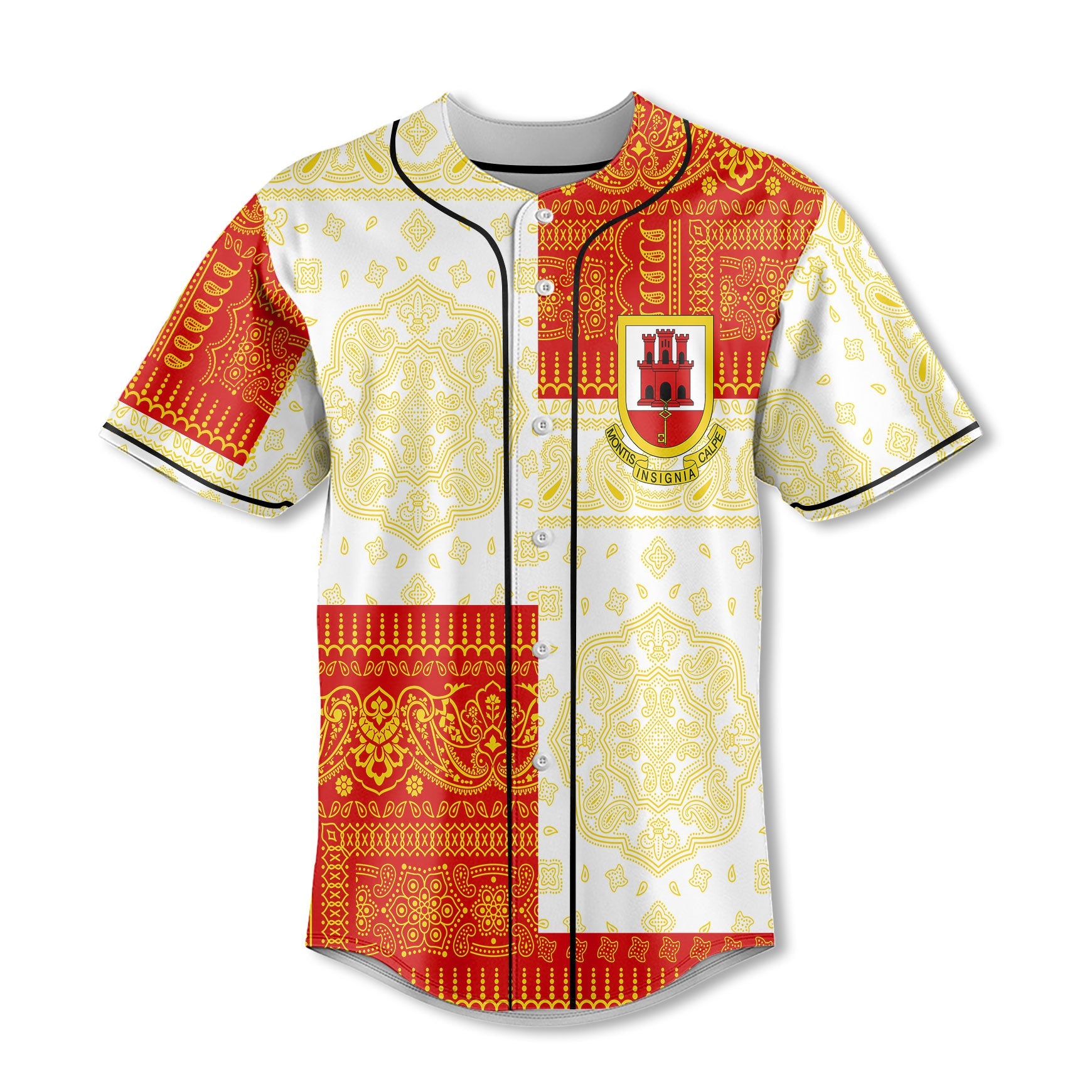 Gibraltar Baseball Jersey Flag And Paisley Basic Style 2