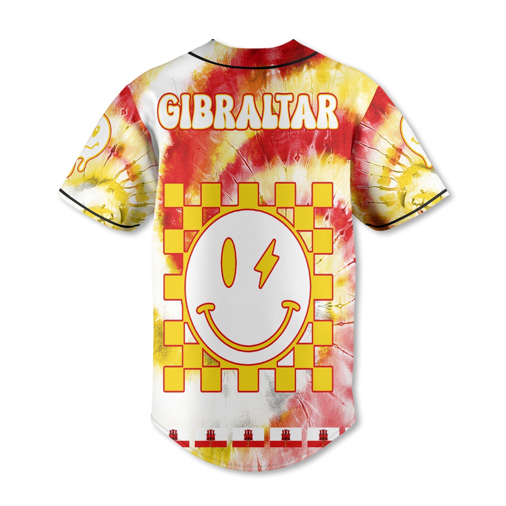 Gibraltar Baseball Jersey Custom Tie Dye Style 3