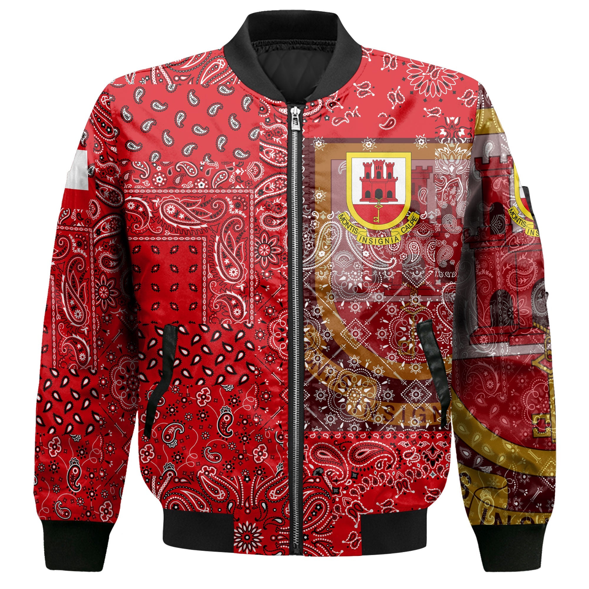 Gibraltar Bomber Jacket Paisley Flag And Skull Style 2