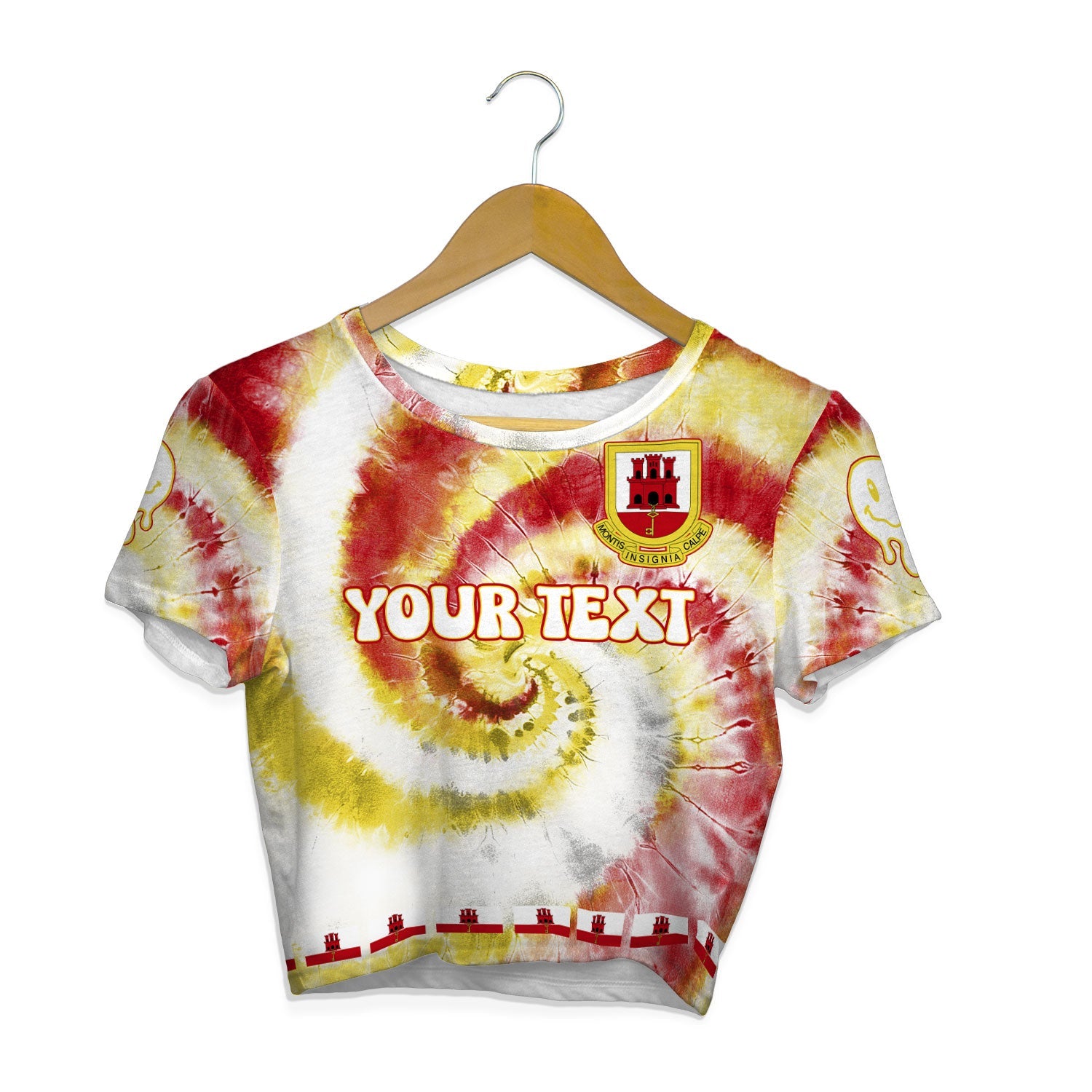 Gibraltar Croptop T Shirt Custom Tie Dye Style 1