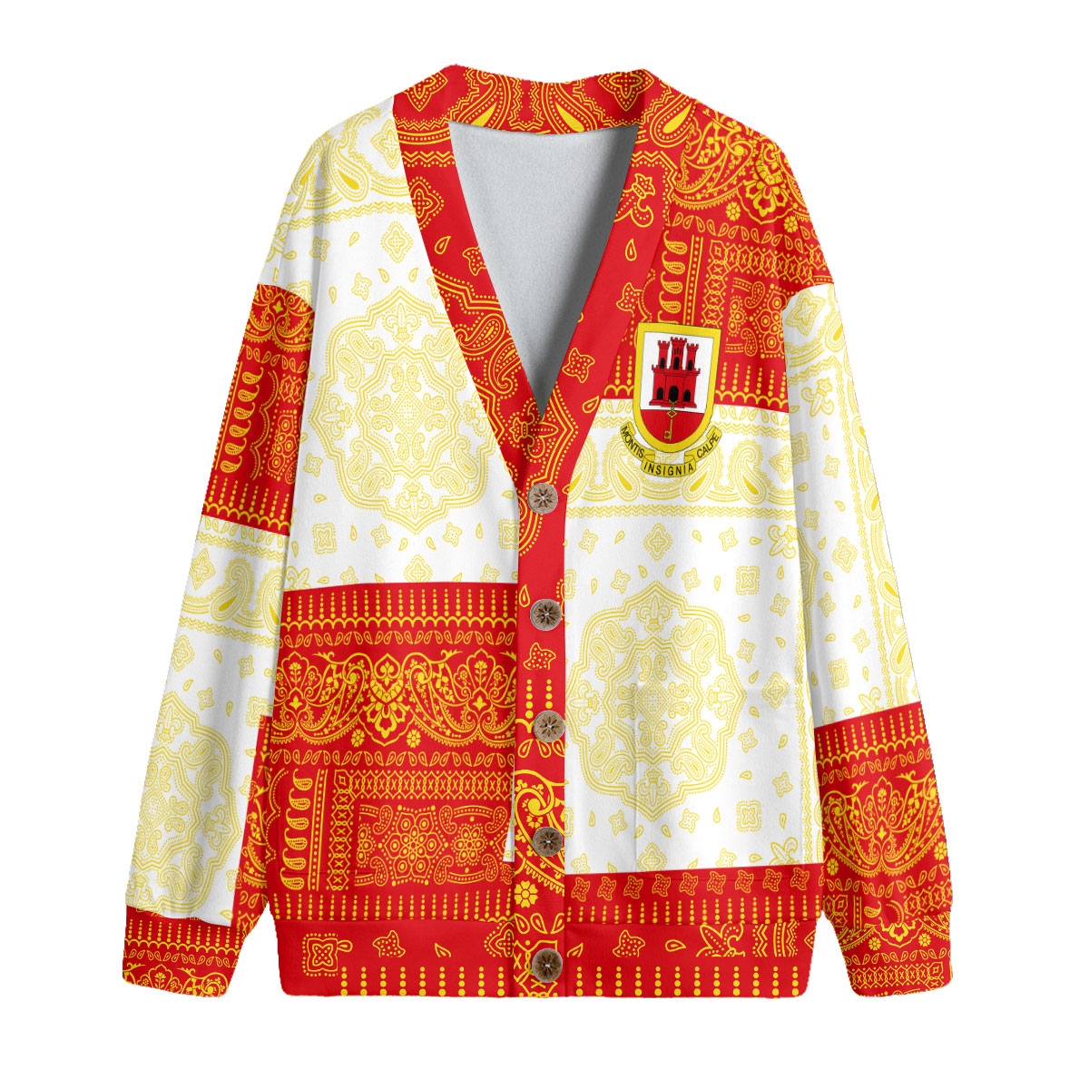 Gibraltar Fleece Cardigan Flag And Paisley Basic Style 1