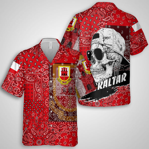 Gibraltar Hawaiian Shirt Paisley Flag And Skull Style 1