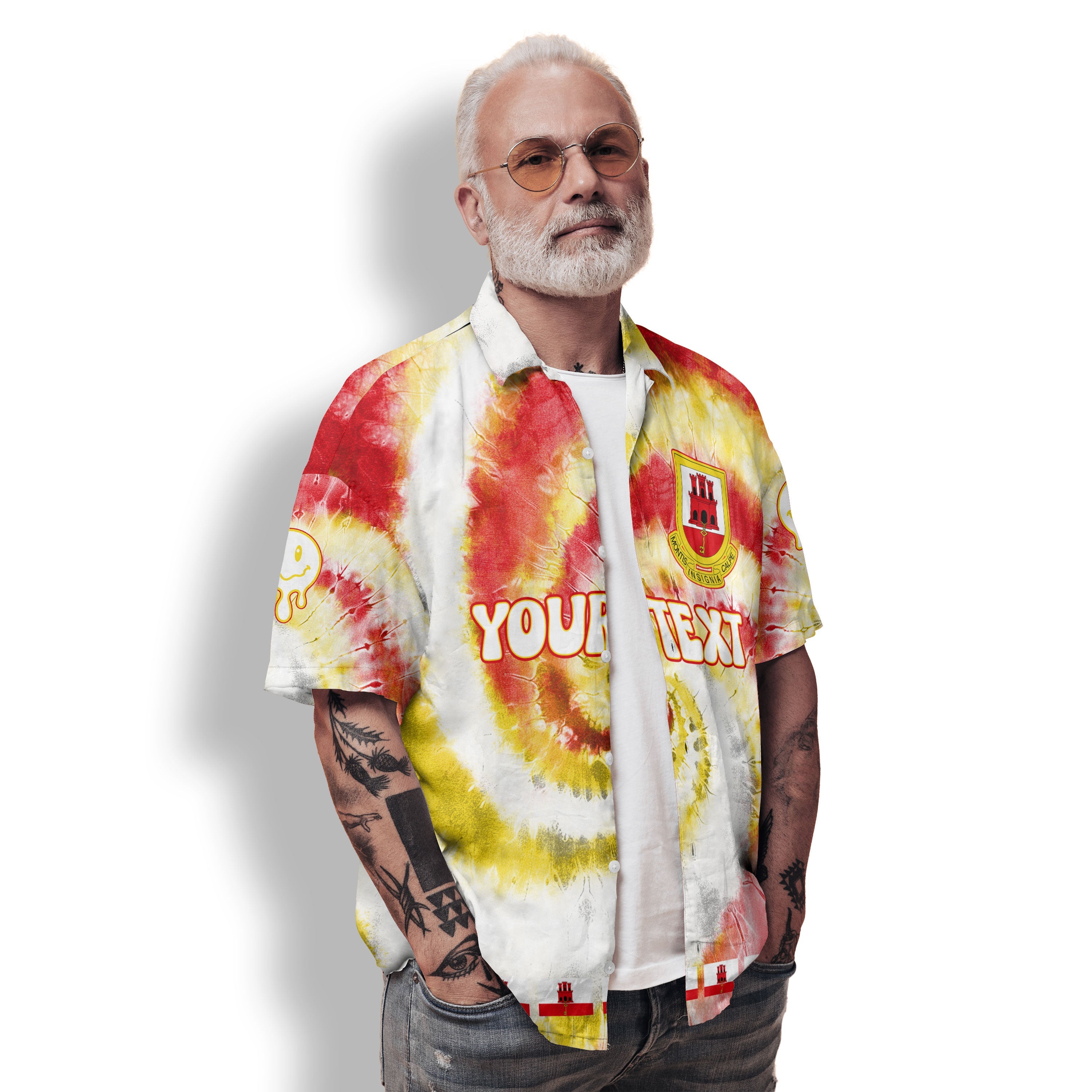 Gibraltar Hawaiian Shirt Custom Tie Dye Style 2