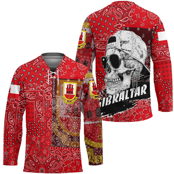 Gibraltar Hockey Jersey Paisley Flag And Skull Style 1