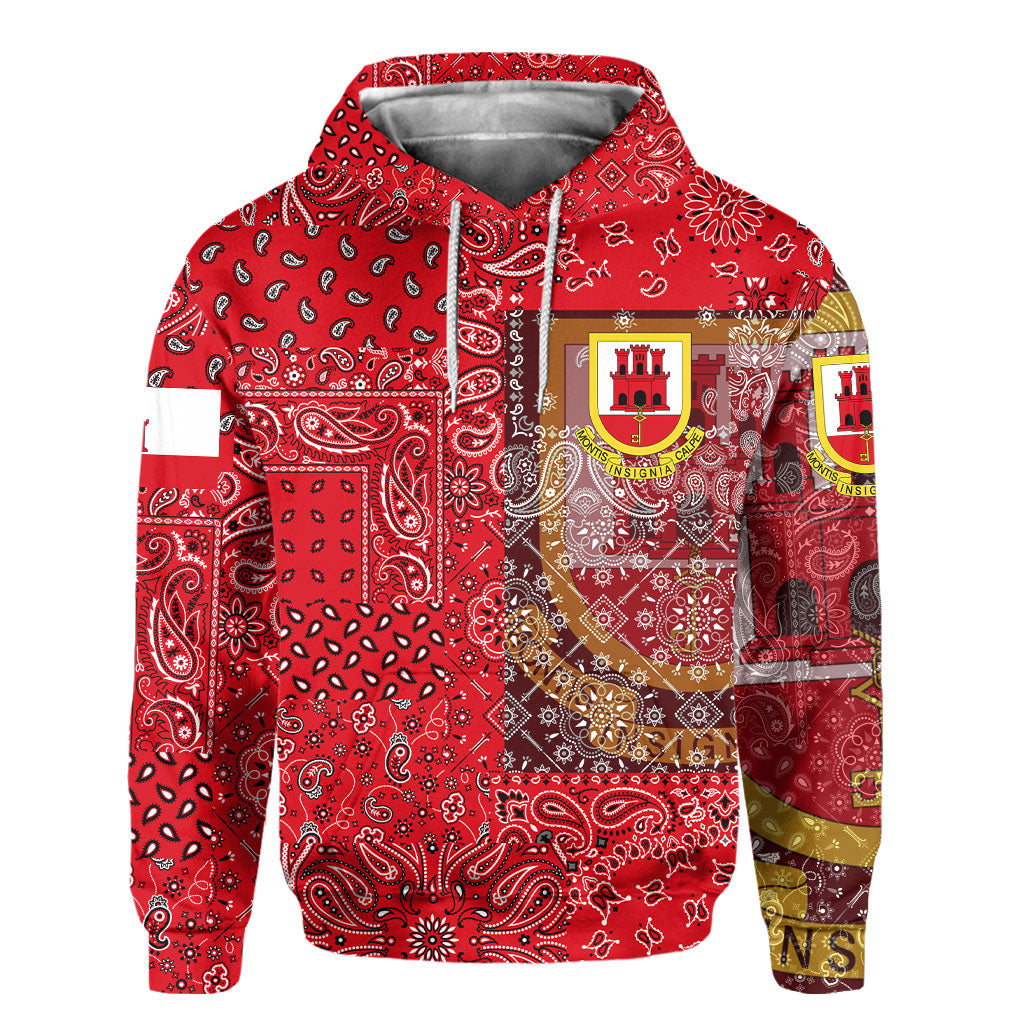 Gibraltar Hoodie Paisley Flag And Skull Style 2