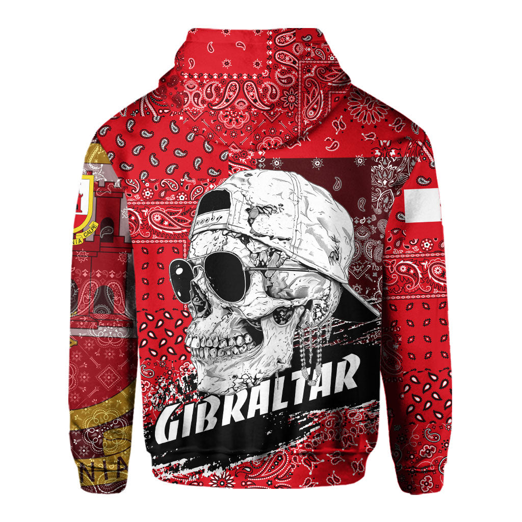 Gibraltar Hoodie Paisley Flag And Skull Style 3