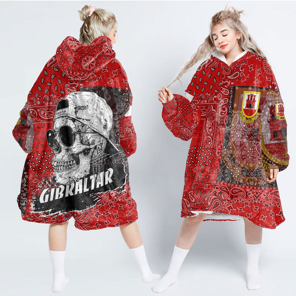 Gibraltar Hoodie Blanket Paisley Flag And Skull Style 1