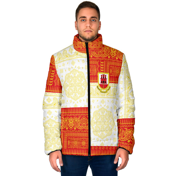 Gibraltar Men Padded Jacket Flag And Paisley Basic Style 1