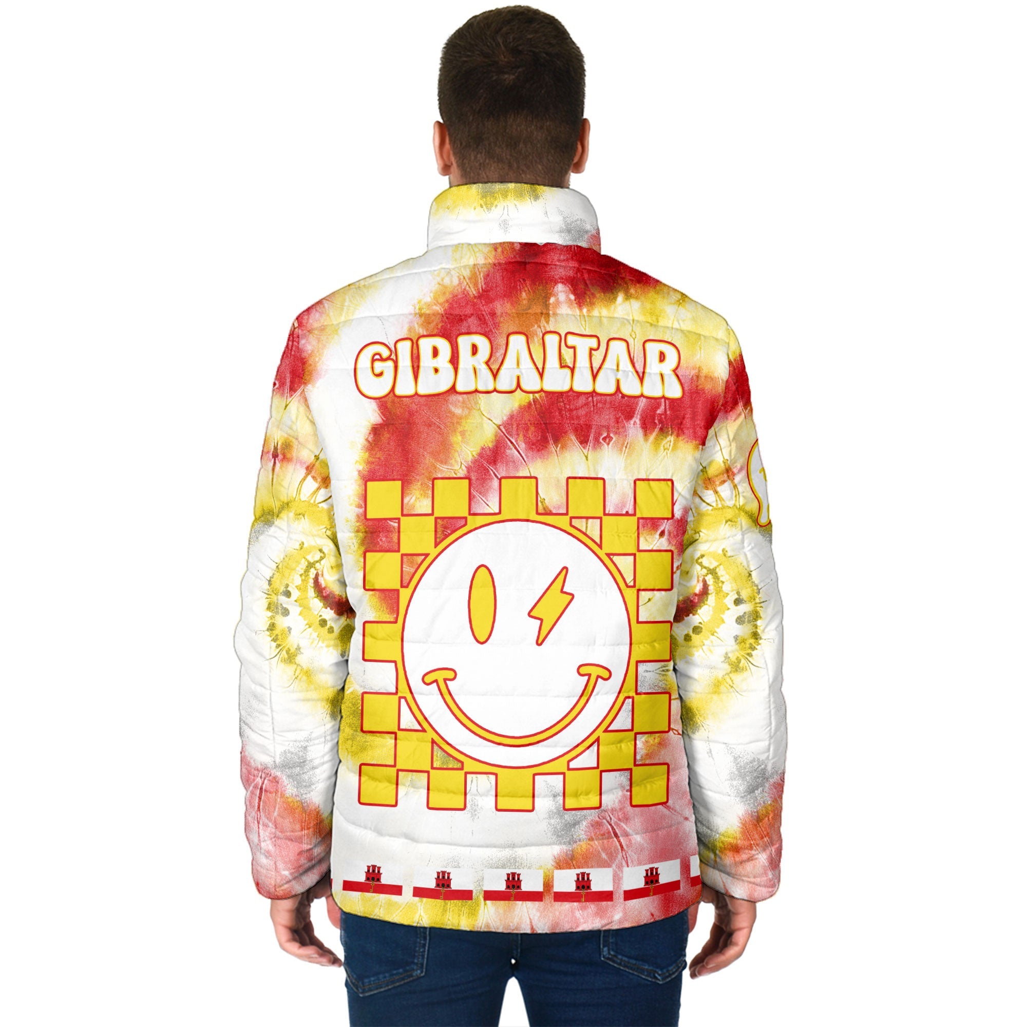 Gibraltar Men Padded Jacket Custom Tie Dye Style 2