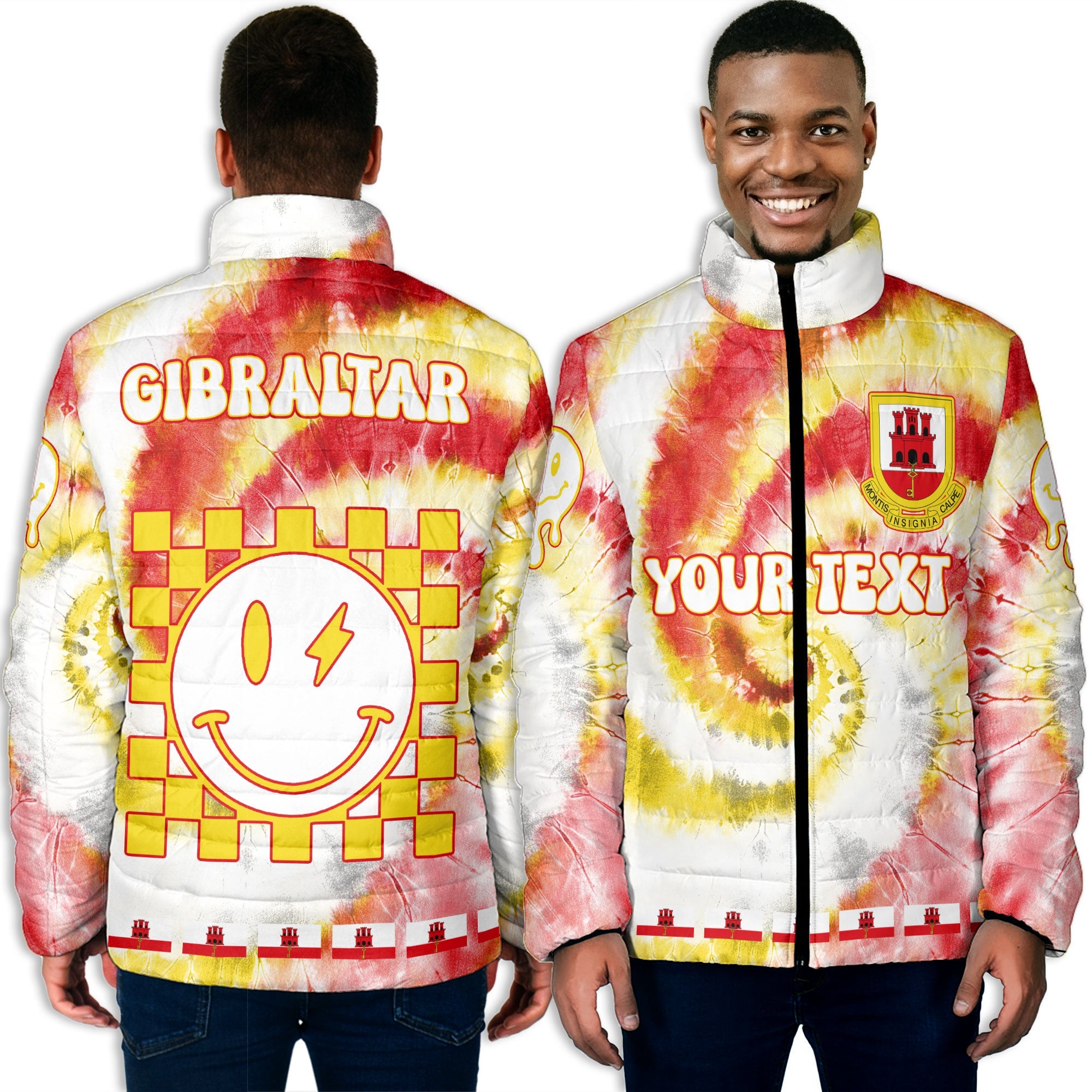 Gibraltar Men Padded Jacket Custom Tie Dye Style 3