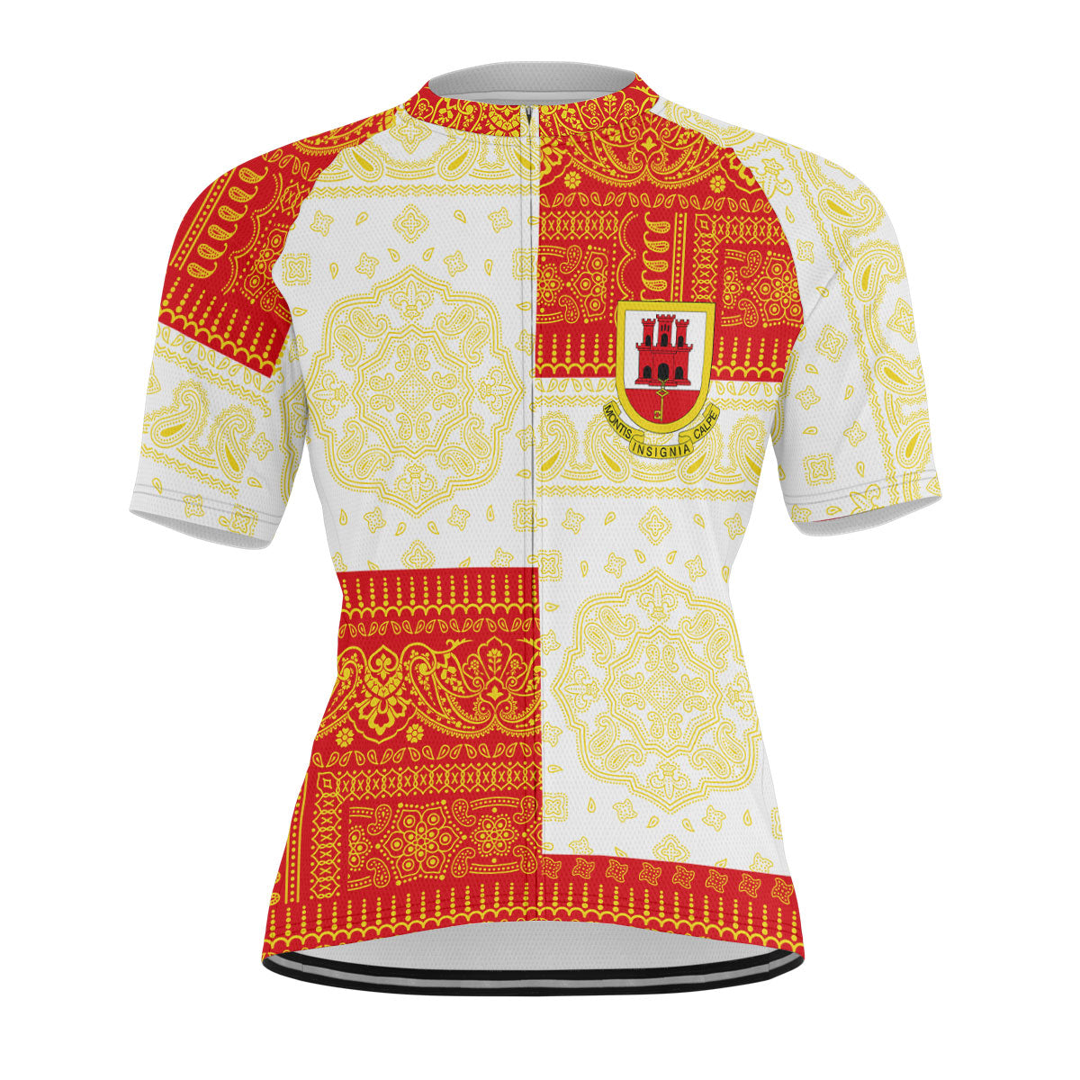 Gibraltar Men Cycling Jersey Flag And Paisley Basic Style 1