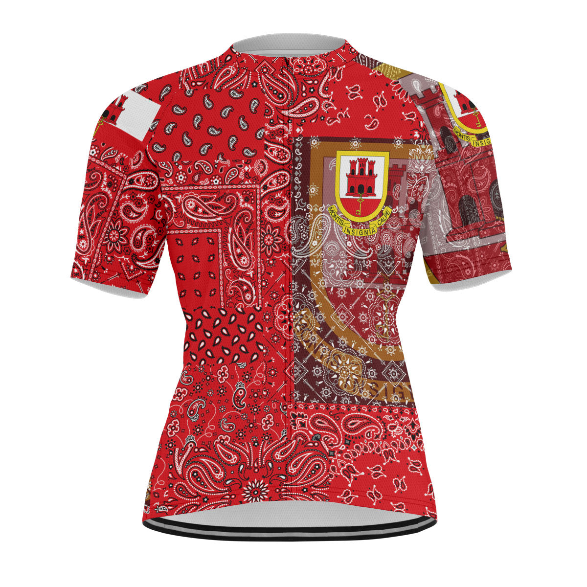 Gibraltar Men Cycling Jersey Paisley Flag And Skull Style 1