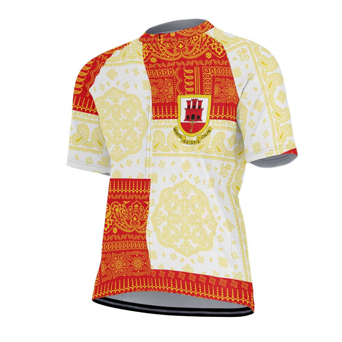 Gibraltar Men Cycling Jersey Flag And Paisley Basic Style 3