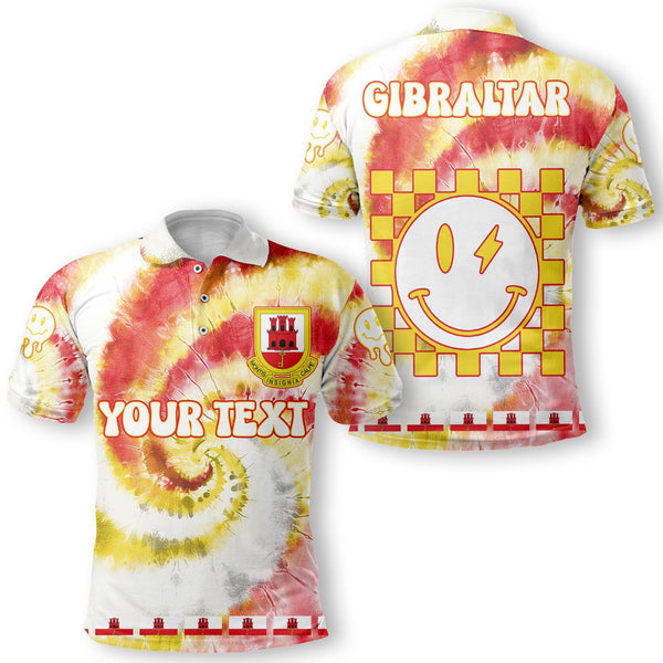 Gibraltar Polo Shirt Custom Tie Dye Style 1