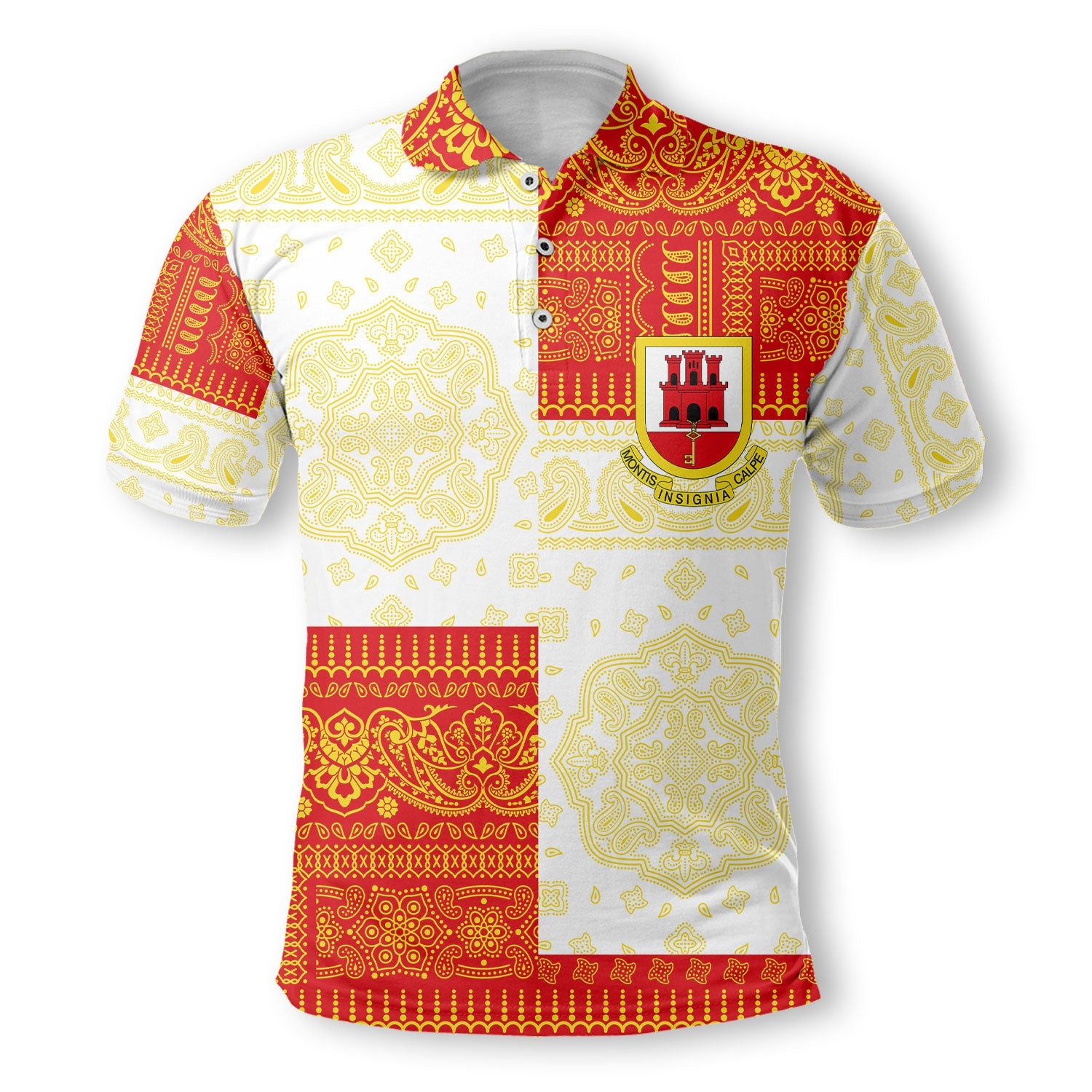 Gibraltar Polo Shirt Flag And Paisley Basic Style 2