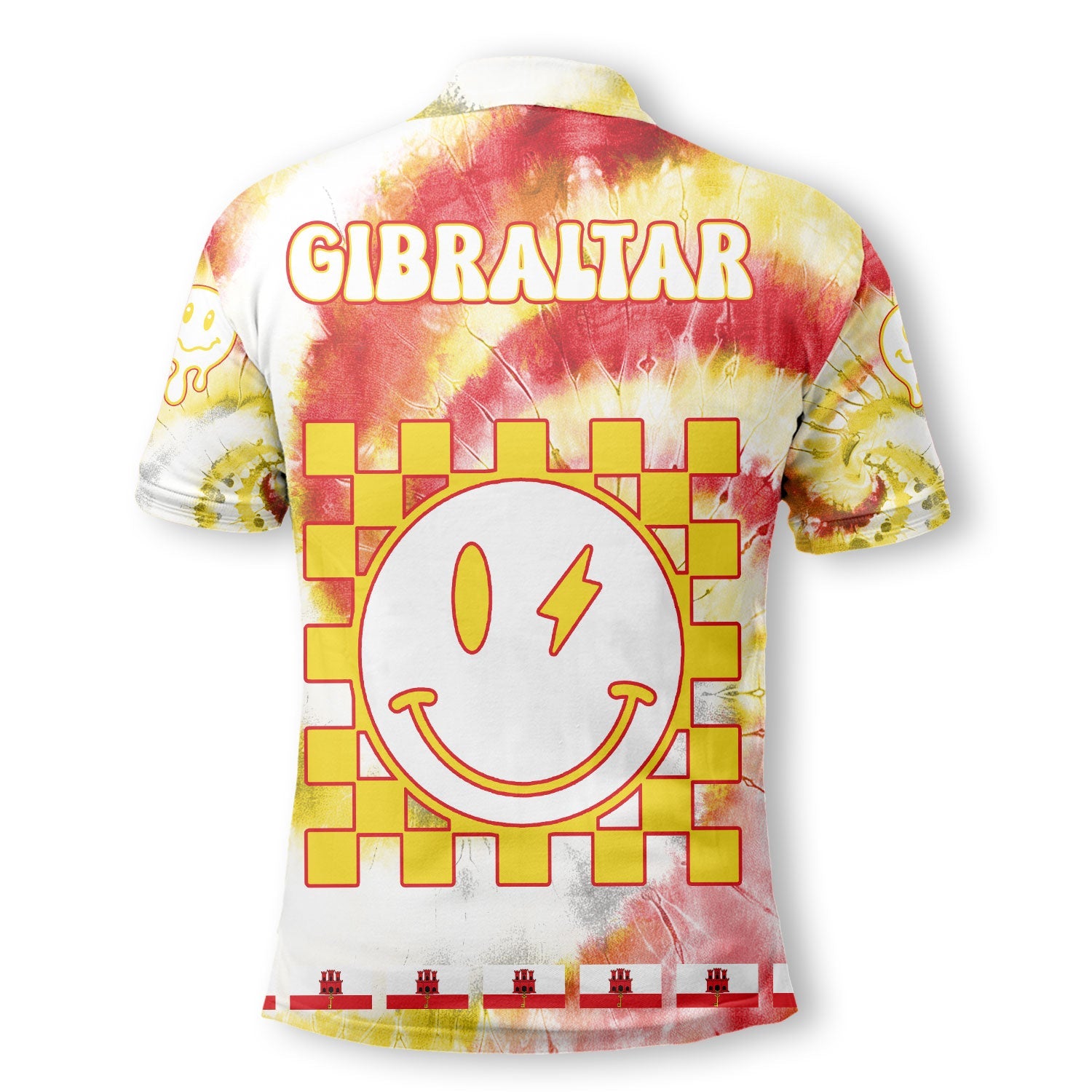 Gibraltar Polo Shirt Custom Tie Dye Style 3