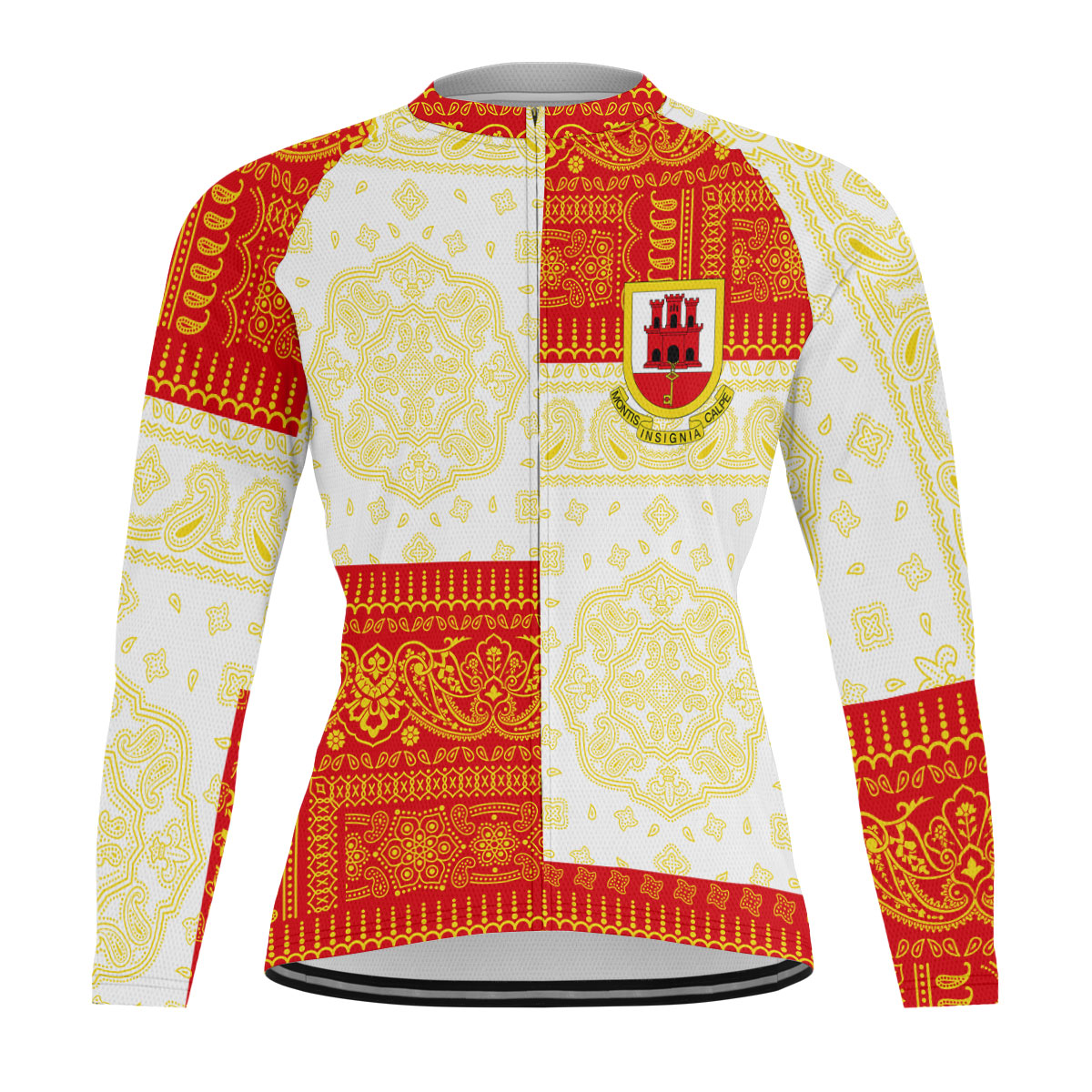 Gibraltar Raglan Men Cycling Jersey Long Sleeve Flag And Paisley Basic Style 1