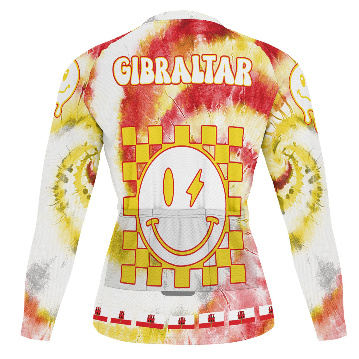 Gibraltar Raglan Men Cycling Jersey Long Sleeve Custom Tie Dye Style 1