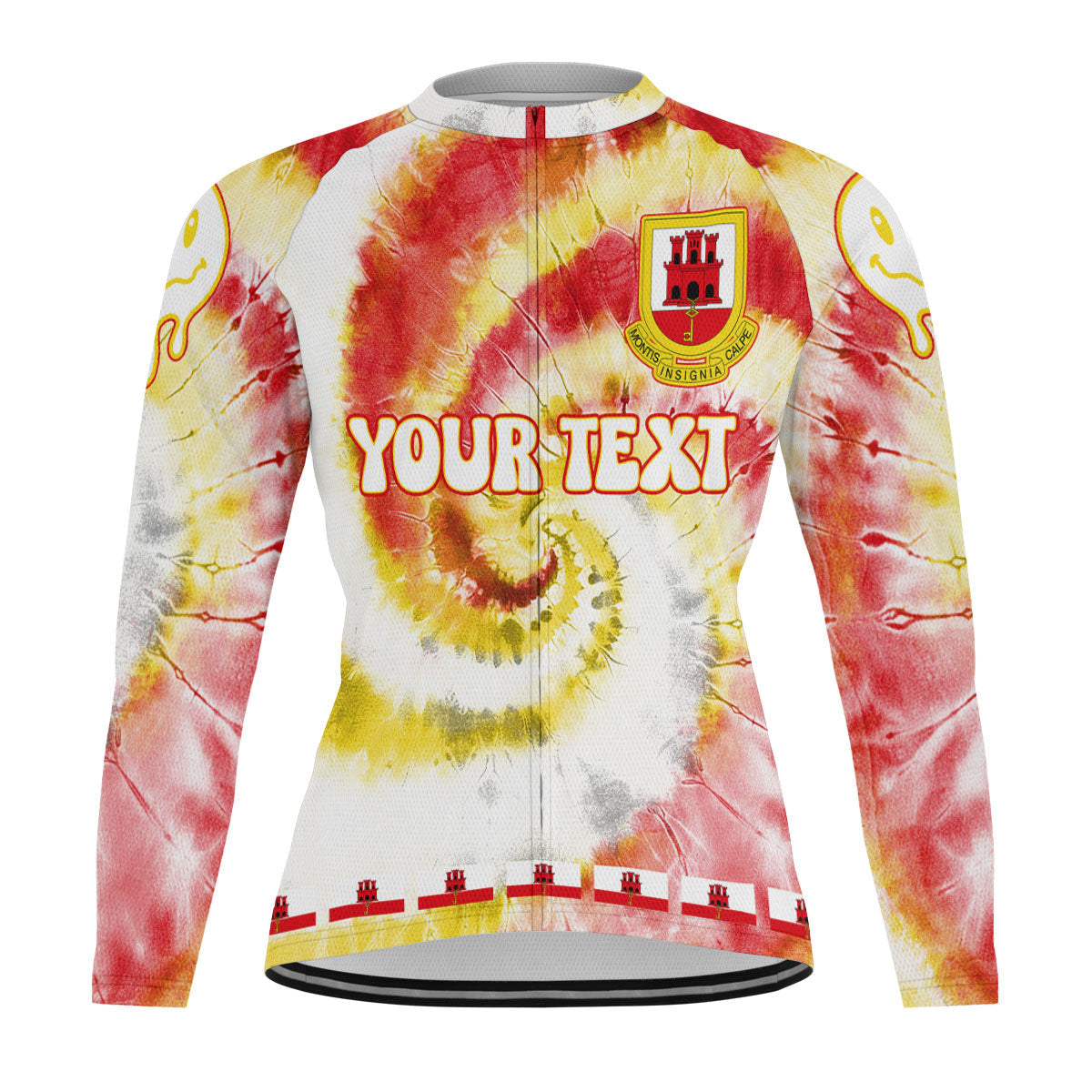 Gibraltar Raglan Men Cycling Jersey Long Sleeve Custom Tie Dye Style 2