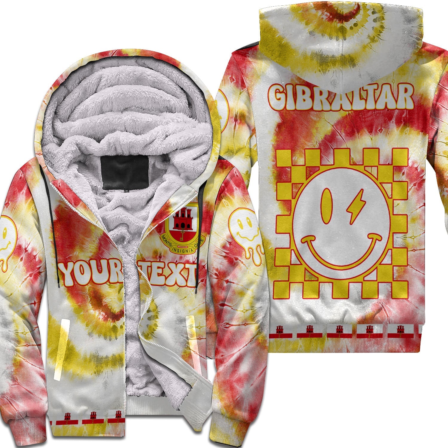 Gibraltar Sherpa Hoodie Custom Tie Dye Style 1