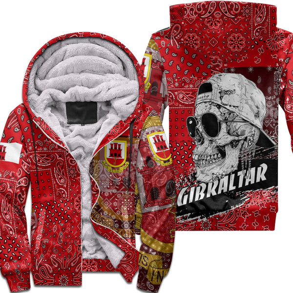 Gibraltar Sherpa Hoodie Paisley Flag And Skull Style 1