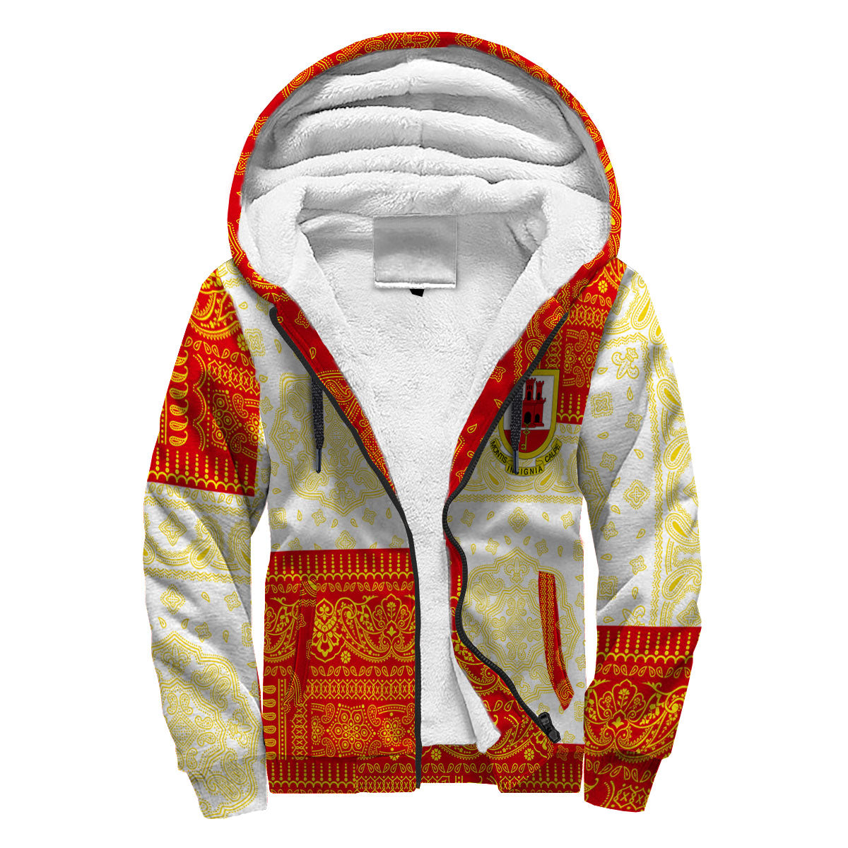 Gibraltar Sherpa Hoodie Flag And Paisley Basic Style 3