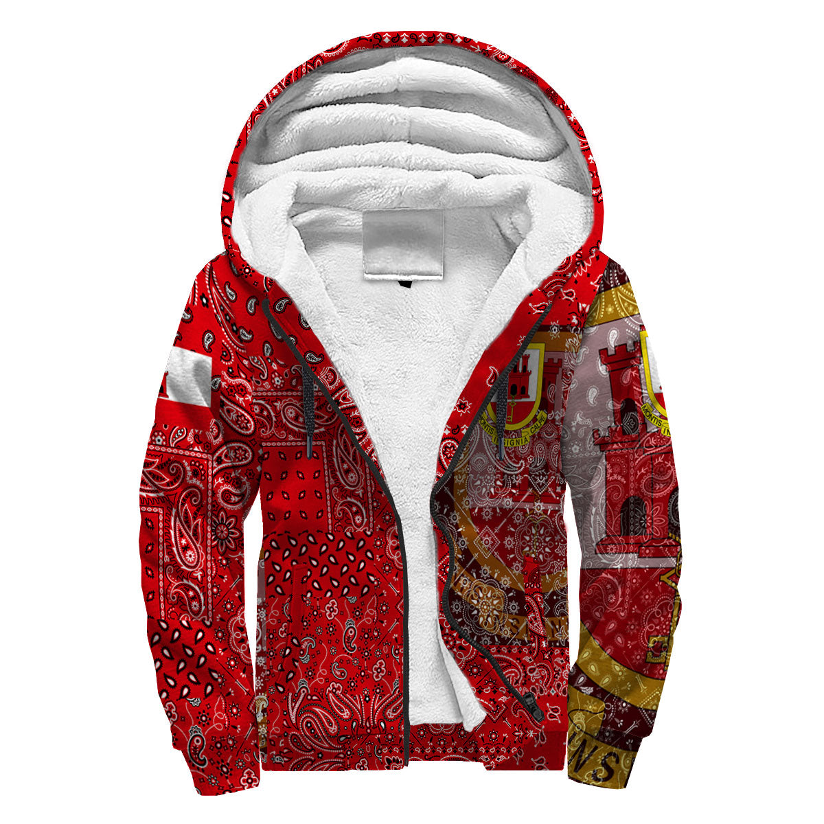 Gibraltar Sherpa Hoodie Paisley Flag And Skull Style 3