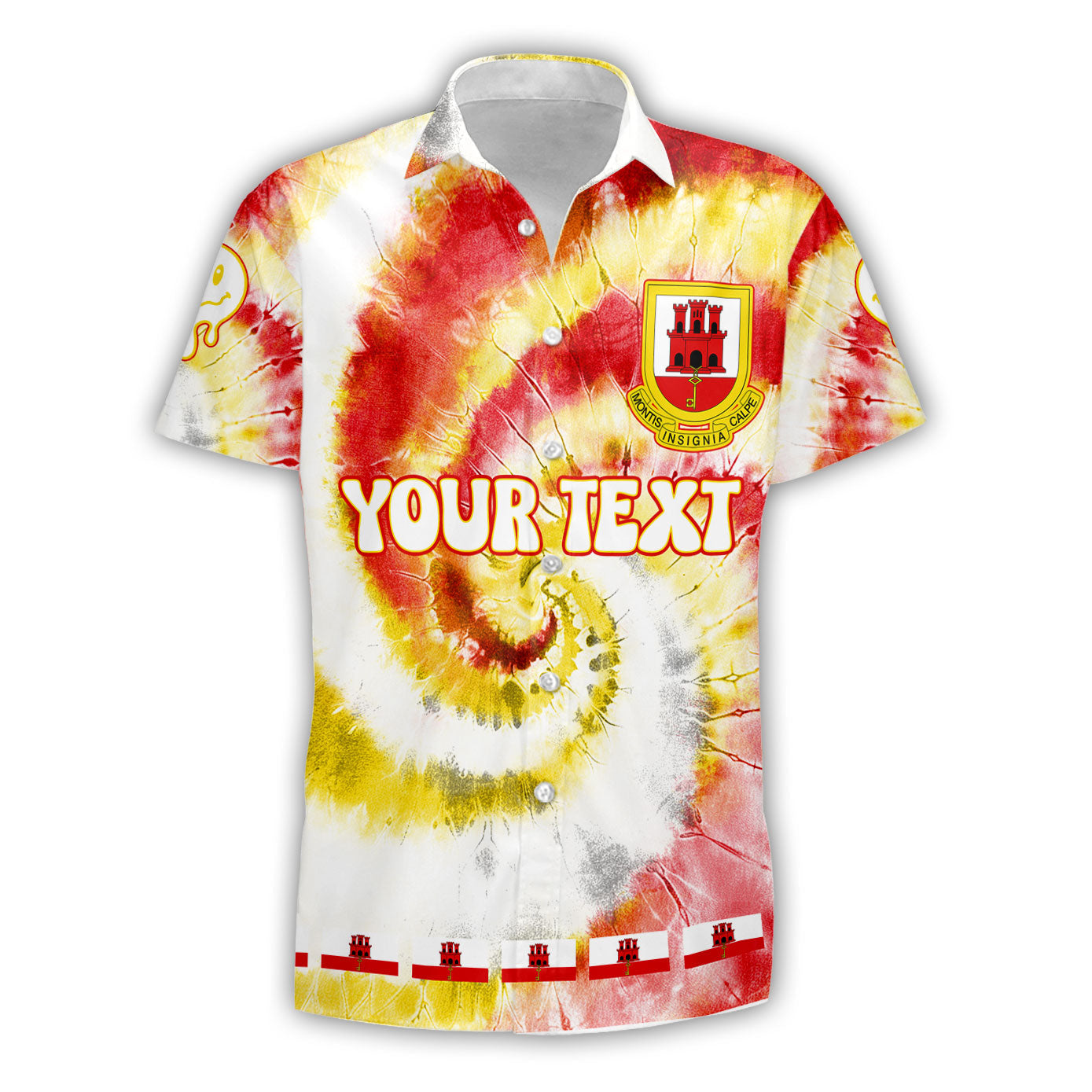 Gibraltar Short Sleeve Shirt Custom Tie Dye Style 1