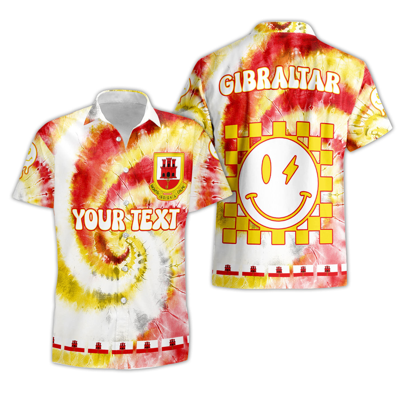 Gibraltar Short Sleeve Shirt Custom Tie Dye Style 3