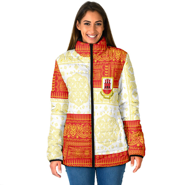 Gibraltar Women Padded Jacket Flag And Paisley Basic Style 1