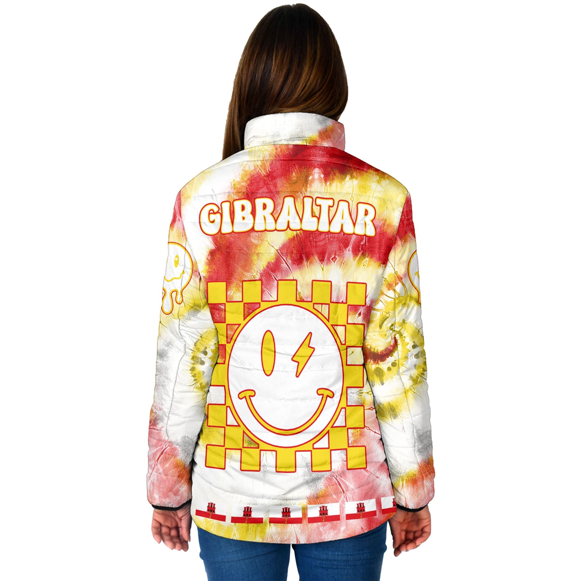 Gibraltar Women Padded Jacket Custom Tie Dye Style 2