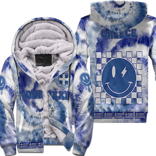 Greece Sherpa Hoodie Custom Tie Dye Style 1