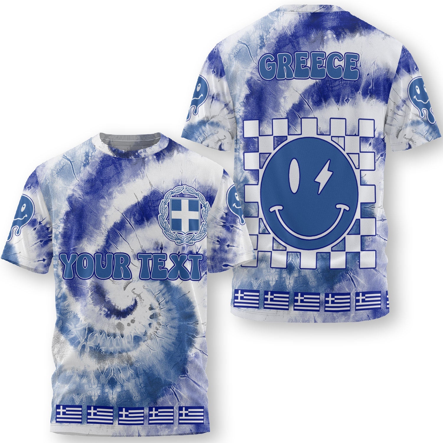 Greece T Shirt Custom Tie Dye Style 3