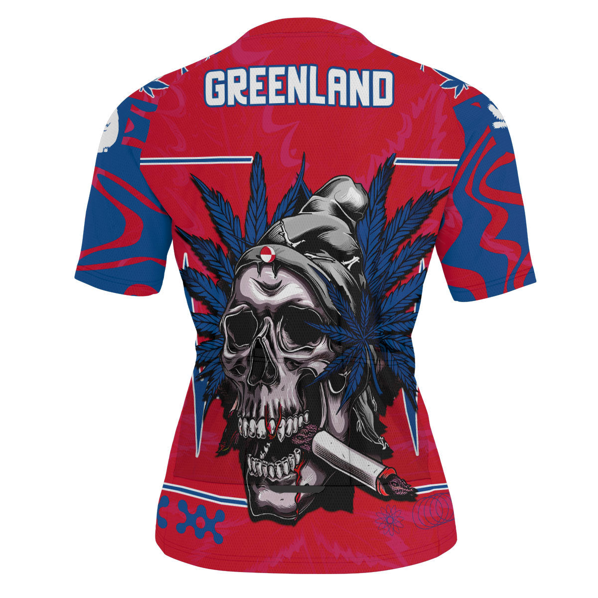 Greenland Men's Cycling Jersey Flag & Coat Of Arms Marijuanas Style