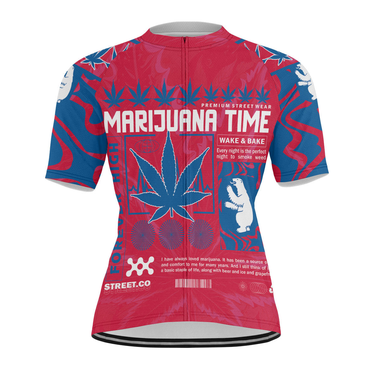 Greenland Men's Cycling Jersey Flag & Coat Of Arms Marijuanas Style